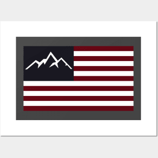 American Flag Mountain Posters and Art